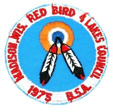 1975 Camp Red Bird Patch Four Lakes Council Boy Scouts BSA Madison WI picture