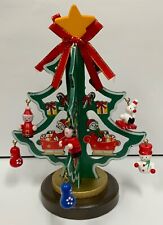 Slide Together 7 Inch Christmas Tree With Removable Wooden Ornaments picture
