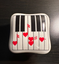 Takahashi San Francisco Porcelain Trinket Box Piano Keys Love Song Vintage 1980 picture