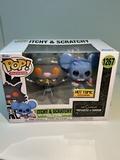 Funko Pop The Simpsons ITCHY & SCRATCHY 1267 TV Vinyl Figure Hot Topic w shield picture