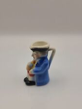 Vtg German Colonial Mini Pitcher Man Holding Beer Tricorn Toby Czech Germany 2