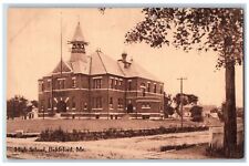 Biddeford Maine ME RPPC Photo Postcard High School Building Exterior c1910's picture