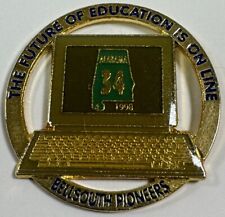 Vtg The Future Of Education Is On The Line Bell South Pioneers Lapel Pin 1.5” picture