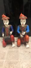 Vintage Pear Wooden Carved Musician Statues picture