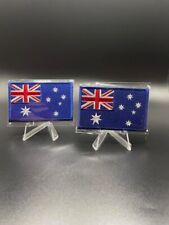 (2) 3X2 INCH AUSTRALIAN FLAG PATCHES - HIGH QUALITY picture