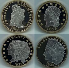 Platinum - Accented Rare Proof Coin Replicas - Set of 4 with COA picture