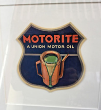  Rare Vintage Original Union Oil Co Motorite Sheild - Framed Ad Sign  picture