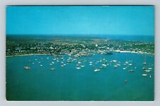 Nantucket MA-Massachusetts Aerial View Nantucket Harbor c1963 Vintage Postcard picture