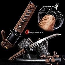 20''Tanto Sharp T10 Clay Tempered Japanese Samurai Short Sword Mini Katana Knife picture