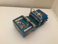 Vintage 1960 Blue  Disneyland tin jeep with Disney characters picture