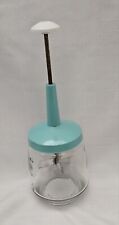 Vintage 60s Federal Housewares  Glass Retro Turquoise Lid Food Chopper picture
