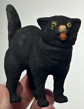 Antique Halloween 3” German Black Cat Candy Container Halloween Cat Early Cat picture