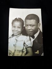Vintage Photo Rppc Father Daughter African Black Americana 1945-50s picture