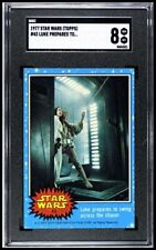 1977 STAR WARS TOPPS LUKE PREPARES TO SWING ACROSS THE CHASM #43 SGC 8 picture