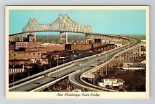New Orleans LA-Louisiana, New Mississippi River Bridge Vintage Postcard picture