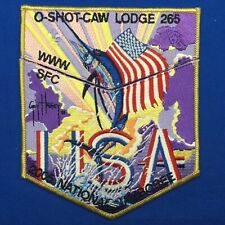 Boy Scout OA O-Shot-Caw Lodge # 265 2005 Jamboree Pocket Patch Set Guy Harvy FL picture