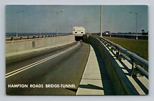 Hampton Roads Bridge Tunnel Virginia Norfolk Newport News Vtg Postcard Unused picture
