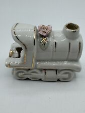 Vintage 1940's Porcelain Train Rose Ashtray Smoke stack Japan Gold Trim picture