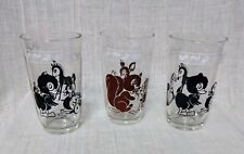 Vintage Juice Glasses Kids Swanky Swig Brown Black White Animals - Set of 3 picture