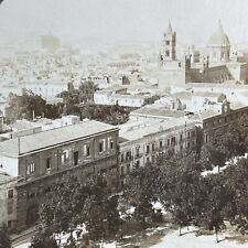 Antique 1910 City Of Palermo Italy Aerial View Stereoview Photo Card P2176 picture