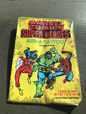 1980 DONRUSS MARVEL COMICS RUB - A - TATTOO PACK Gum Sealed ￼￼ picture