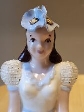 Vintage Hedi Schoop Pottery -- Girl with Flowers and Basket Figurine - Signed picture