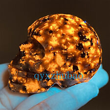 1pc natural Flame's stone skull quartz crystal carved skull reiki healing 2