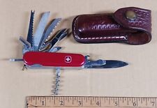 Vintage Wenger Delemont Swiss Army Knife with Leather Belt Sheath picture