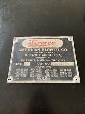 Antique 1908  AMERICAN BLOWER CO DETROIT MICH USA Nameplate Sign SIROCCO picture