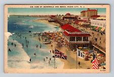 Ocean City NJ-New Jersey, Aerial Boardwalk and Beach, Vintage c1952 Postcard picture