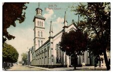 1913 St. Paul's Lutheran Church, York, PA Postcard picture