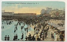 A Mid-Summer Crowd Of Bathers Postcard Atlantic City, NJ c.1907-15 picture