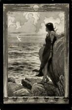 c.1909 Art Nouveau Artist, FIDUS, Semi-Nude Woman Gazing on the Shore; Near Mint picture