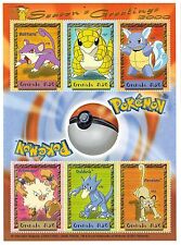 Grenada 2001 - Pokemon Season's Greetings - Sheet of 6 Stamps - Scott 3088 - MNH picture