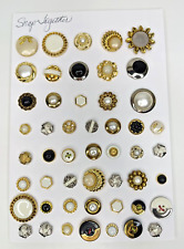 50 Vintage Plastic Buttons On Display Card Collectors Estate Lot picture