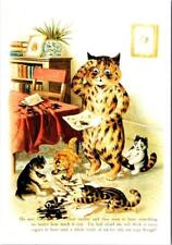 CAT & KITTENS  Spilled Ink  By Artist LOUIS WAIN Anthropomorphic  4X6 Postcard picture