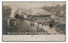 RPPC DL&W Lackawanna Railroad Train Station Depot OWEGO NY Real Photo Postcard picture
