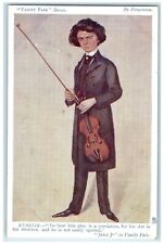 c1910's Kubelik With Violin Vanity Fair Cartoons Tuck's Antique Postcard picture