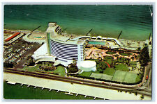 c1950's Aerial View of Fontainebleau Resort Hotel Miami Beach FL Postcard picture