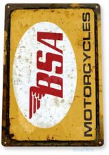 BSA MOTORCYCLES 12X18 inch  TIN SIGN NOSTALGIC REPRODUCTION ADVERTISEMENT USA picture
