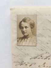 1903 German Woman's Poto Attached to Letter written in German A5 picture