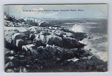 Nantasket Beach MA-Massachusetts, Rocks & Surf Atlantic Ocean Vintage Postcard picture