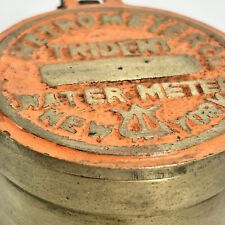 Vintage Brass Trident Water Meter Cover Trinket Box New York STEAMPUNK. 2.5”  picture