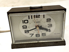 Vintage Timex 7415-5A Bedside Alarm Clock MCM Brown mid Century (Tested) picture