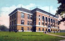 VINTAGE POSTCARD EASTERN HIGH SCHOOL DETROIT MICHIGAN MAILED 1908 