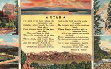 Postcard UT Utah Poem Multi View Posted 1941 Linen Antique Vintage PC G4894 picture