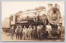 New York Central Railroad Locomotive 95 & Crew, Vintage RPPC Real Photo Postcard picture