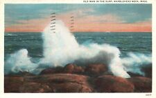 Postcard MA Marblehead Neck Old Man in the Surf 1937 Vintage PC b7410 picture