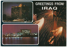 Greetings from Iraq, Vintage Postcard, Night and Fireworks, 3 Views, 1985 picture
