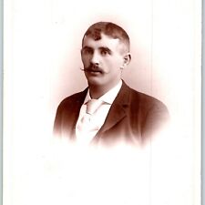 c1880s Portland, OR Handlebar Mustache Man Cabinet Card Photo Hyland B10 picture